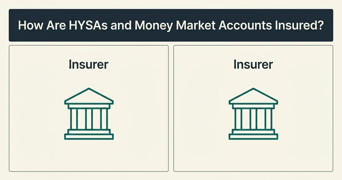 A two-column exhibit comparing insurance coverage for high-yield savings accounts and money market accounts.